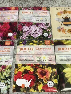 6 x Flower lovers bundle lot Bentley Organic Seeds 2026 Non GMO